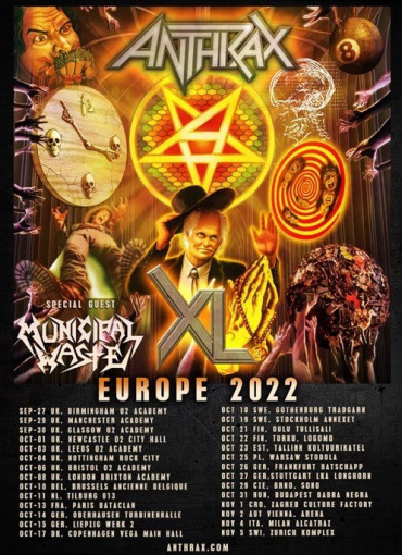 ANTHRAX Announces Fall 2022 European Tour
