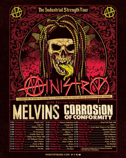 MINISTRY Adds 13 New U.S. Dates To Spring 2022 Tour; BLABBERMOUTH.NET Presale Available