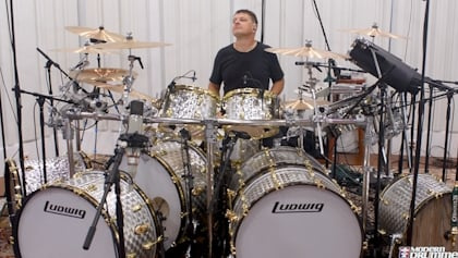 Watch: KORN Drummer RAY LUZIER Plays Classic VAN HALEN Songs On ALEX VAN HALEN's 2012 Drum Kit